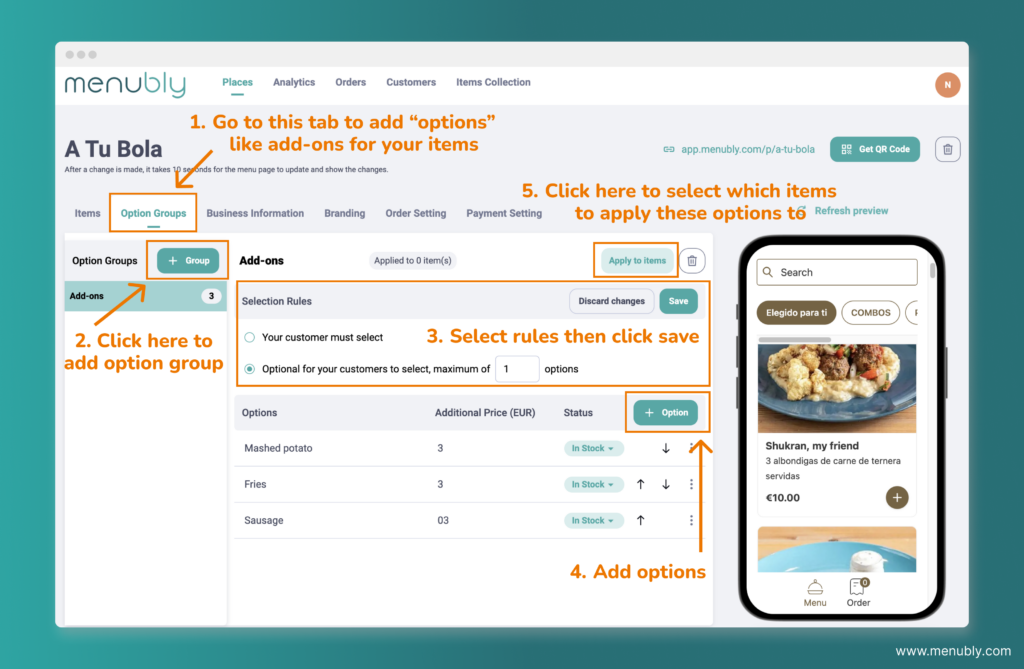 Options Group - Menubly