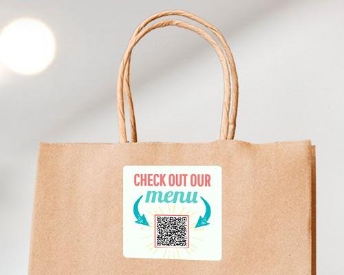 qr code on takeway bags