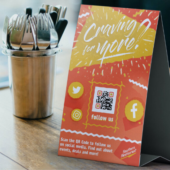 qr code table tent