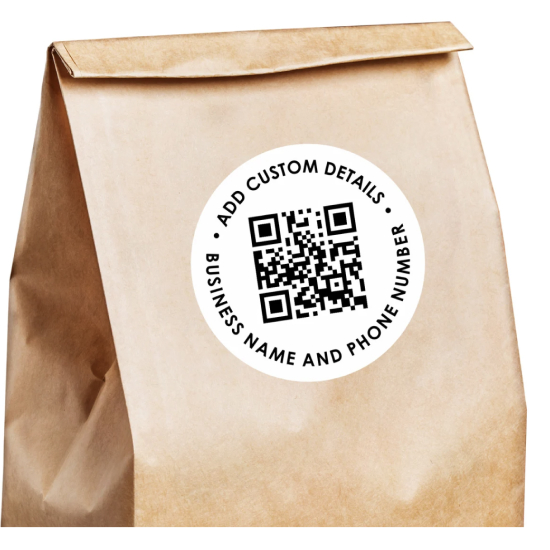 qr code on takeout bag