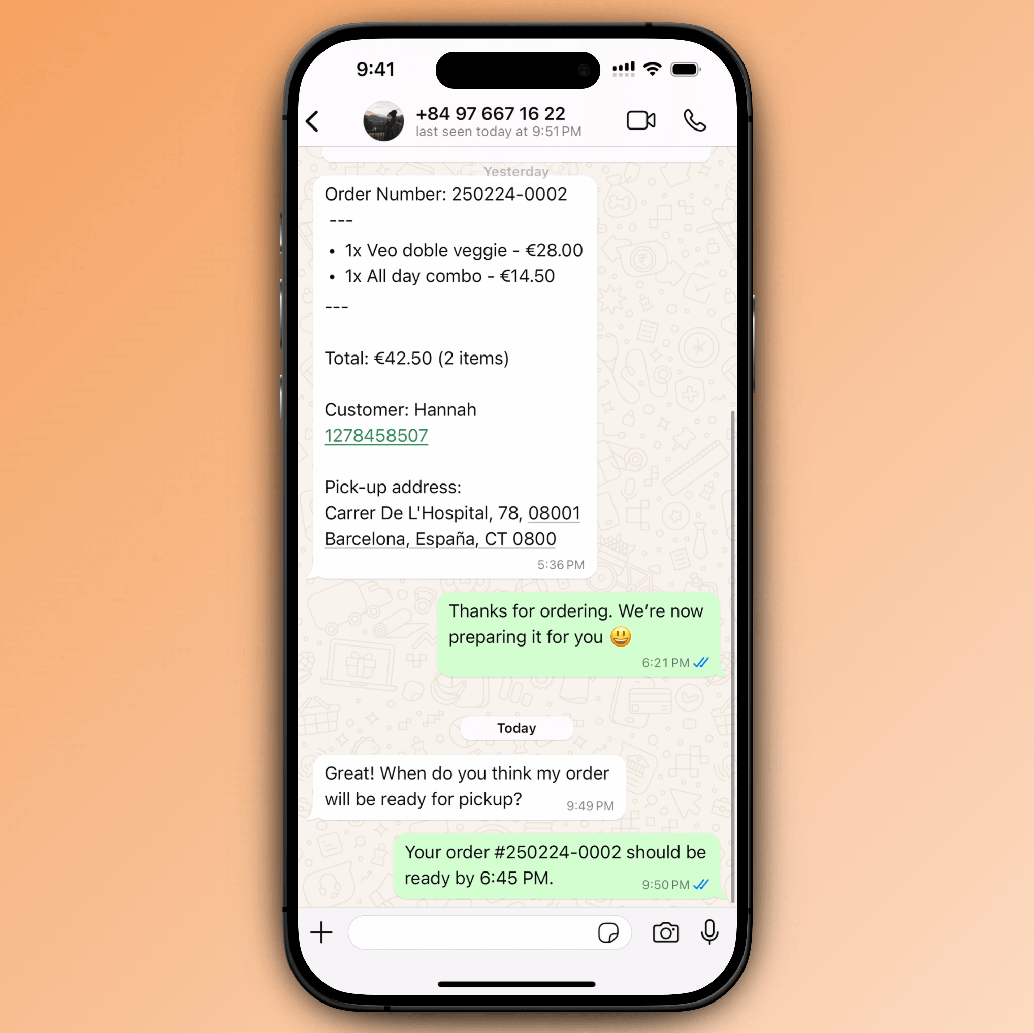 WhatsApp Ordering