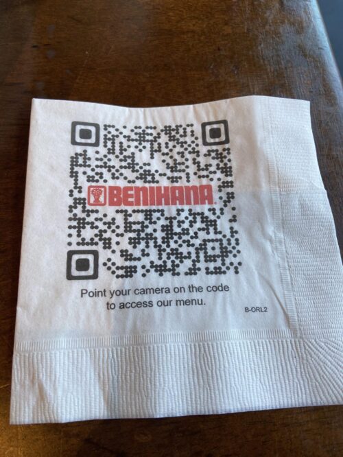 qr code on napkin
